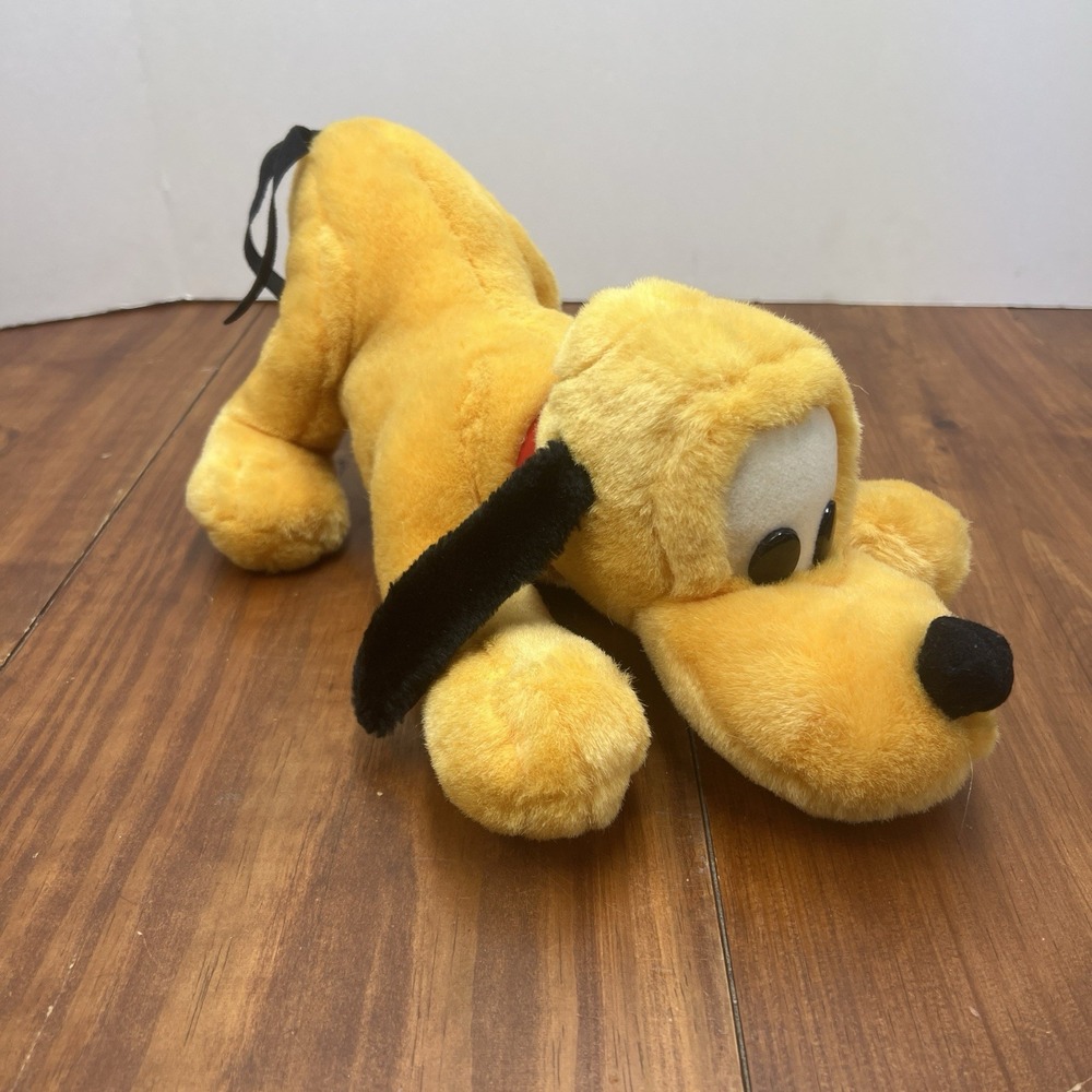 Disneyland Walt Disney World Pluto 12" Plush Stuffed Animal Toy Vintage